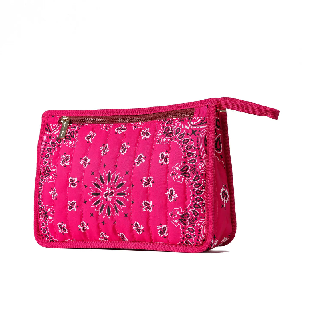 Bandana Print Pouch -Beau Hot Pink