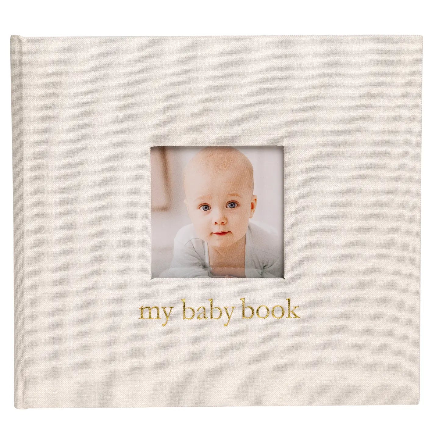 Linen Baby Memory Book, Ivory Linen