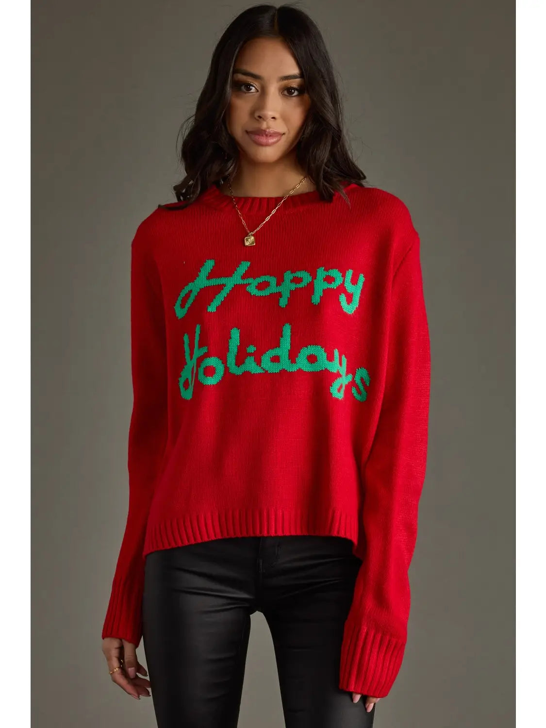 Red & Green Happy Holidays Sweater