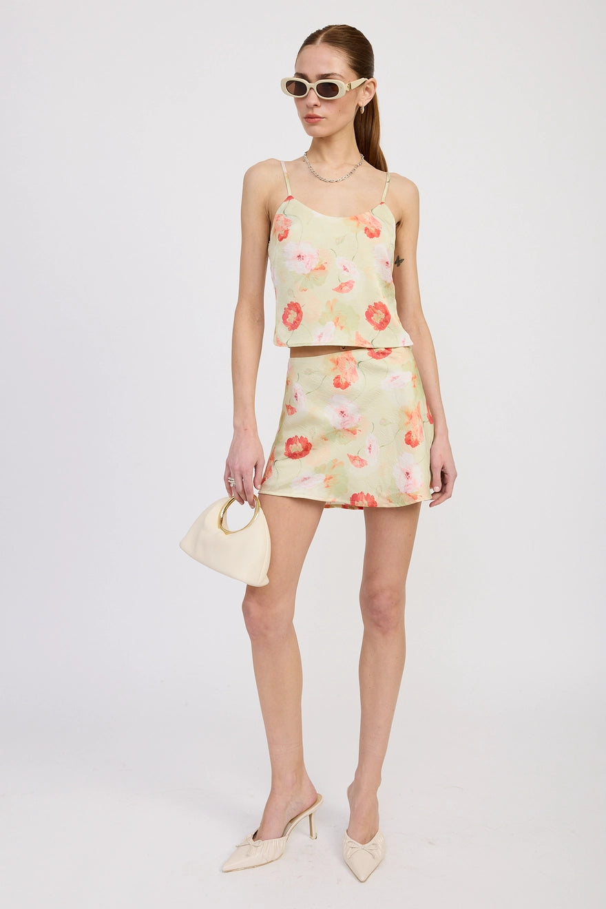 Bias Cut Mini Satin Skirt