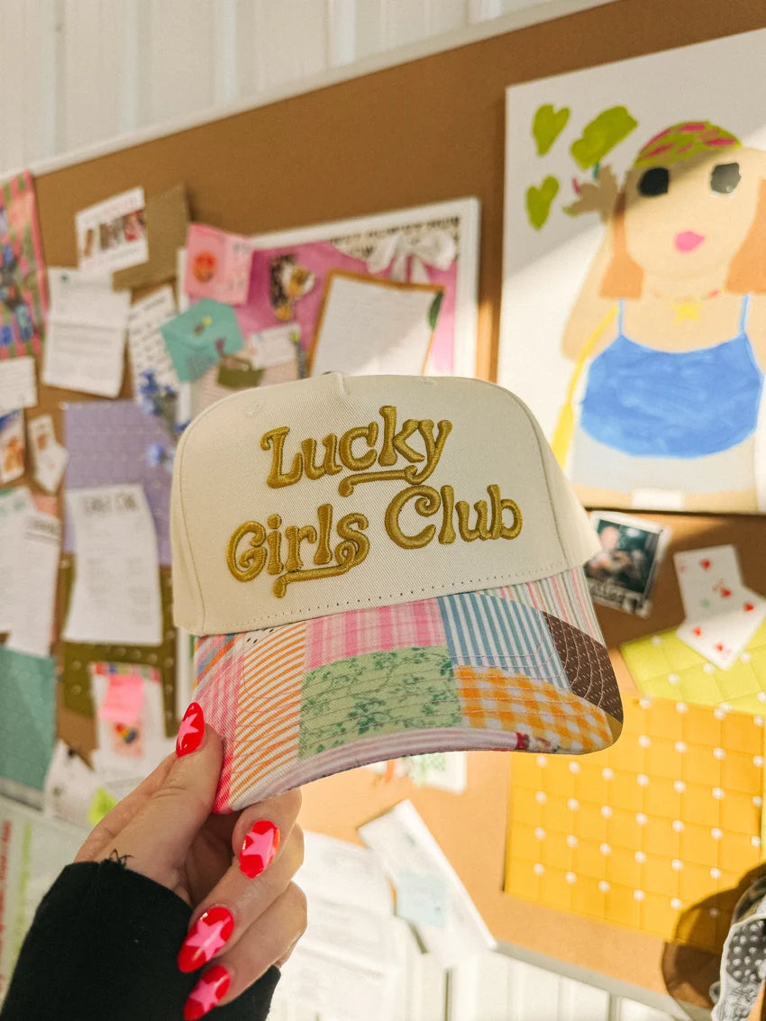 ETTA OG | lucky girls club trucker hat - patchwork