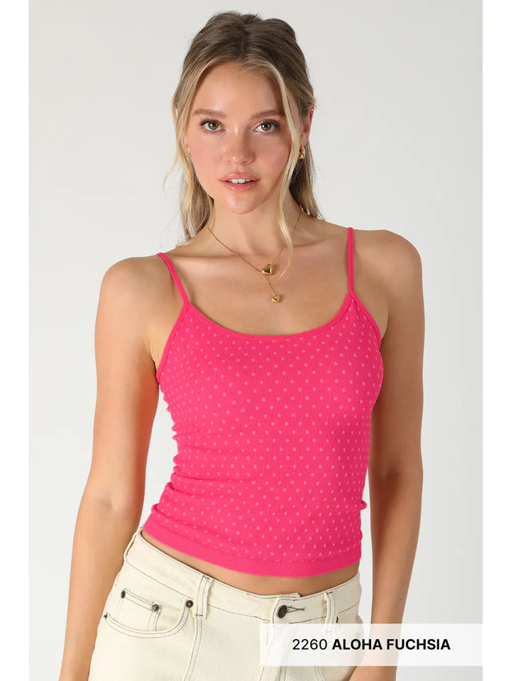 White Polka Dot Strap Cami