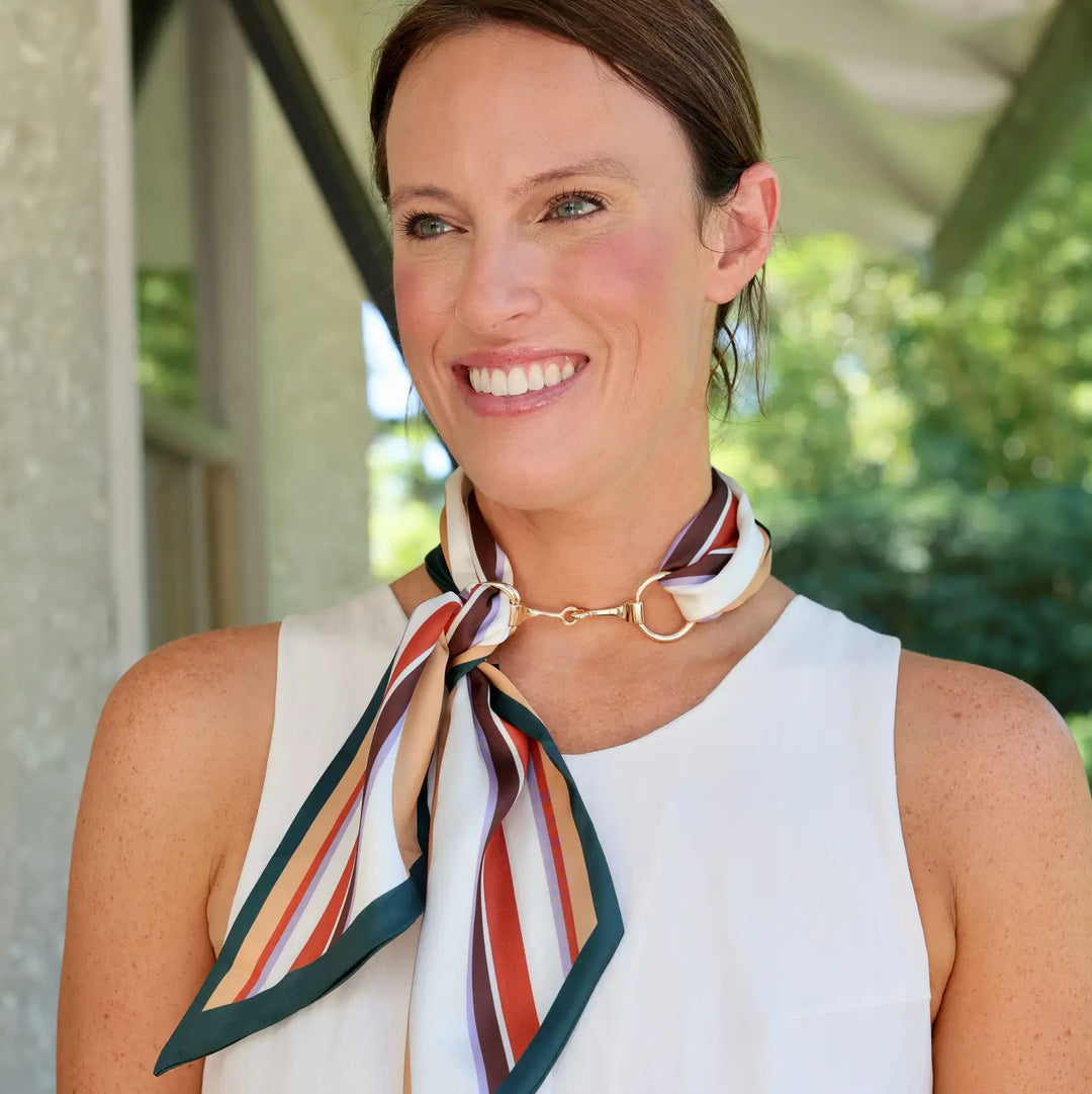 Henley Horsebit Buckle Scarf Necklace Multi