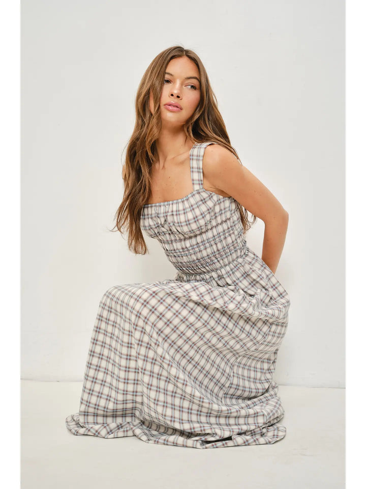 Mabel Plaid Maxi Dress