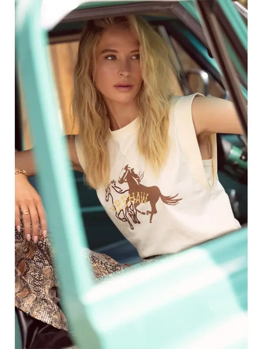 Horses Yeehaw Graphic with Embroidery and Hot Fix