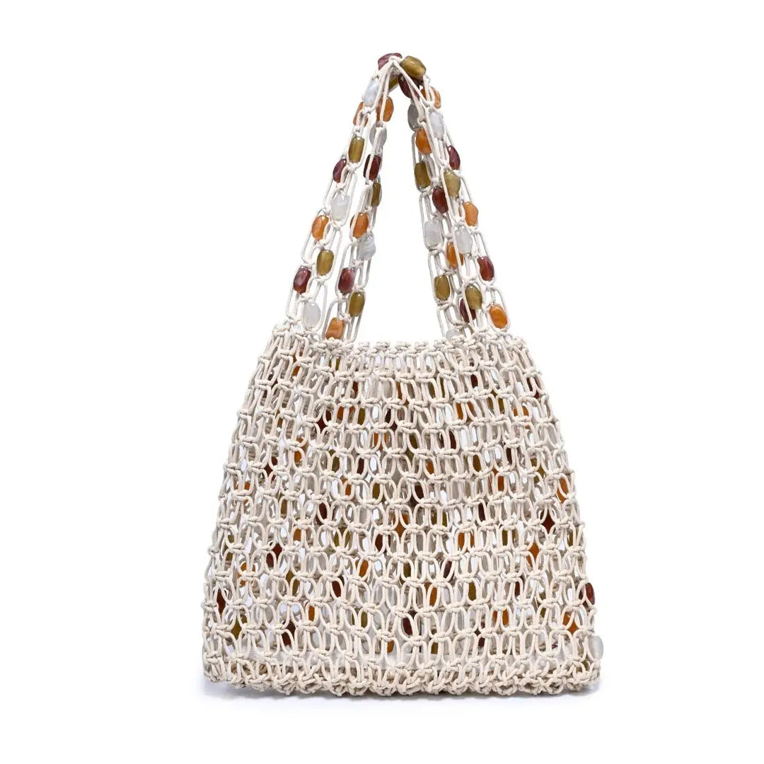 Asher Beaded Stone Tote Bag
