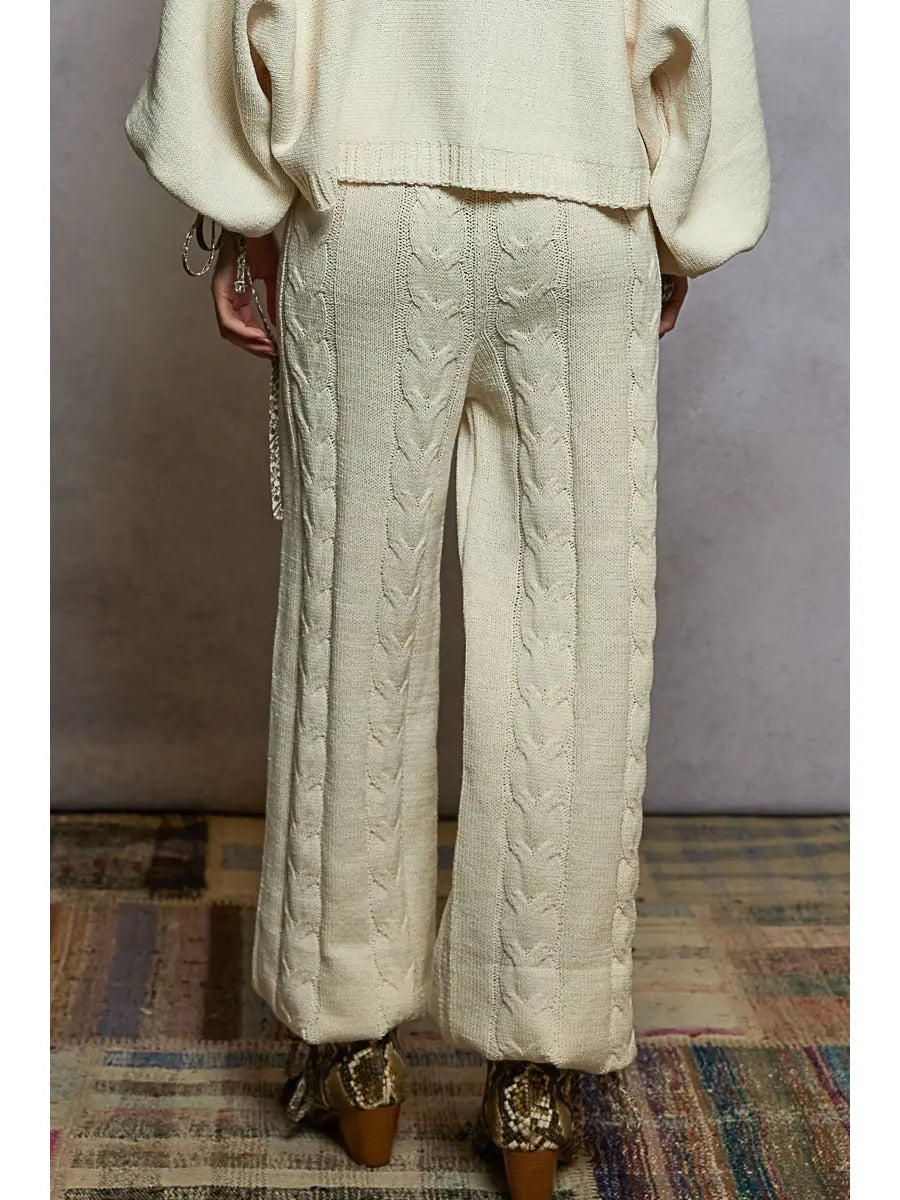 Straight Chenille Adjustable Wrist Sweater Pants by POL