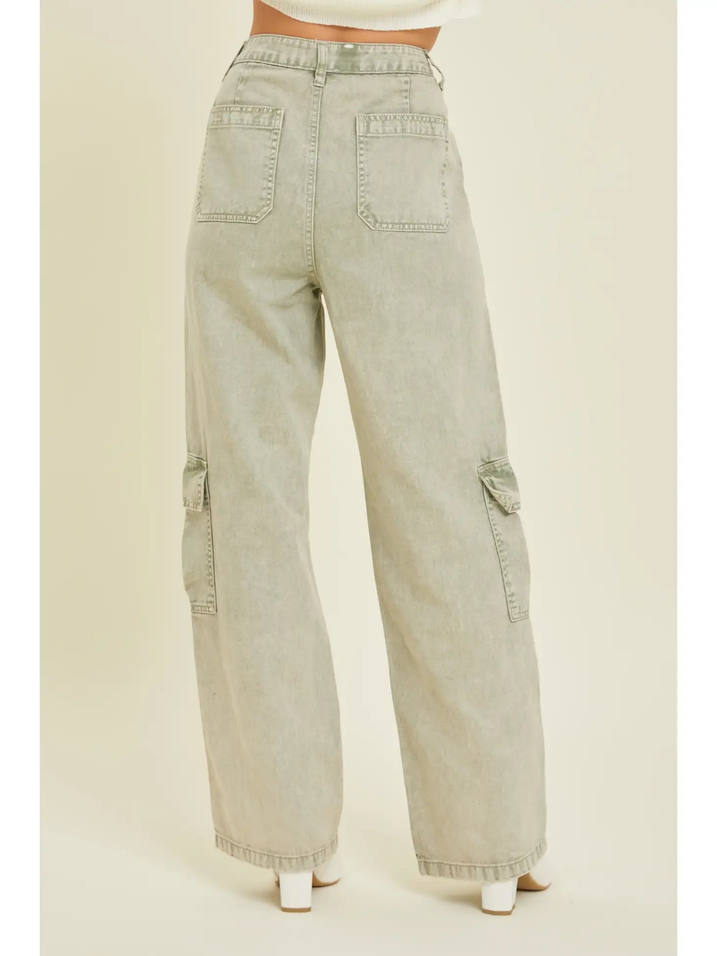 Light Olive Cargo Utility Pants