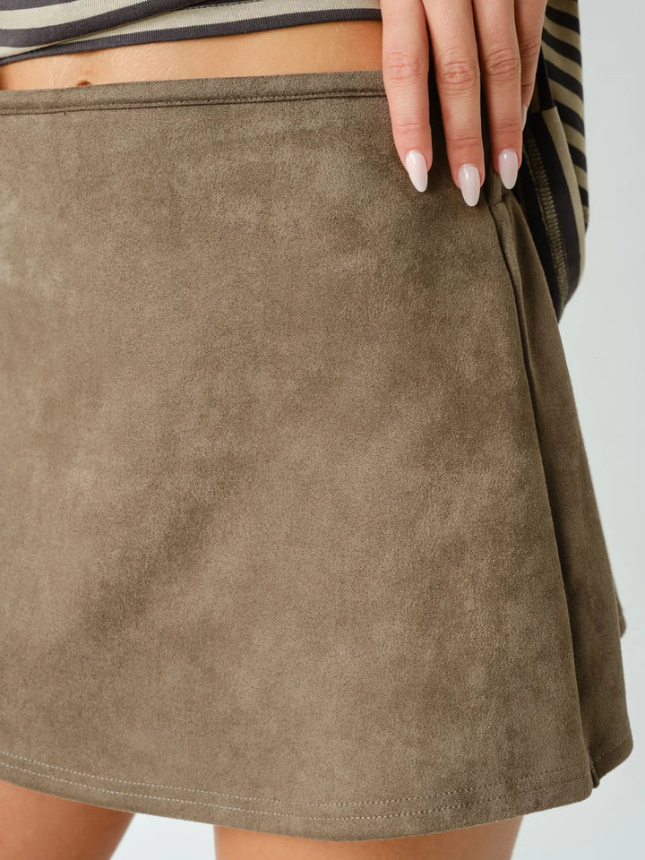 Mojave Suede-Finish Skort