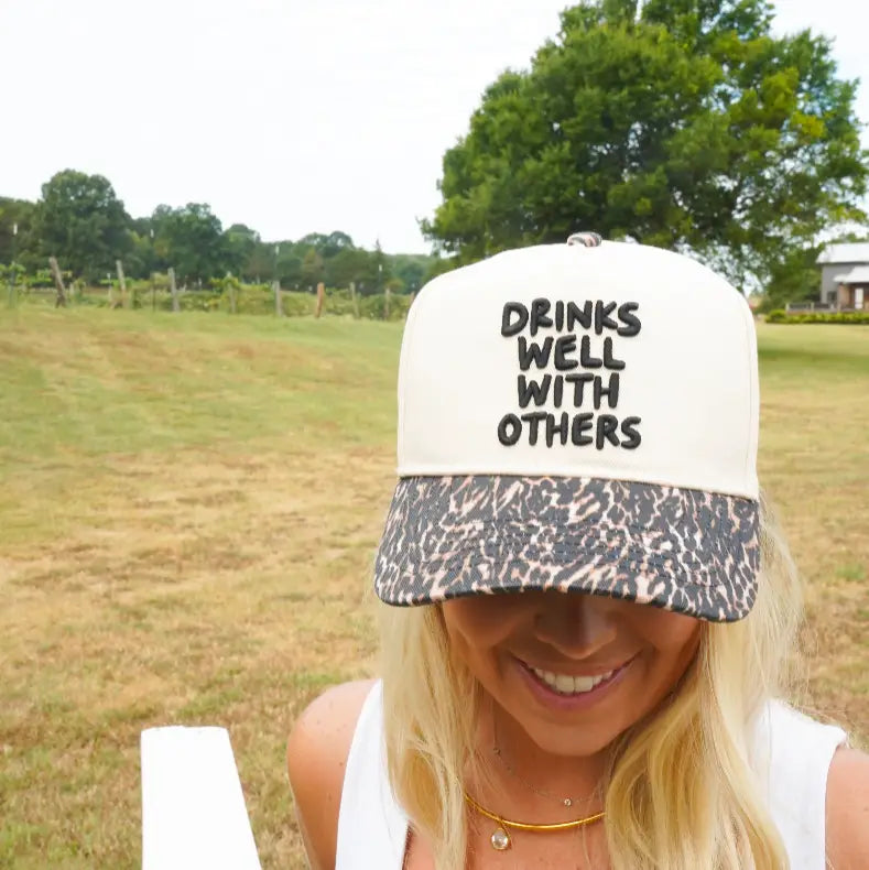 Drinks Well with Others - Luxe Leopard Trucker Hat
