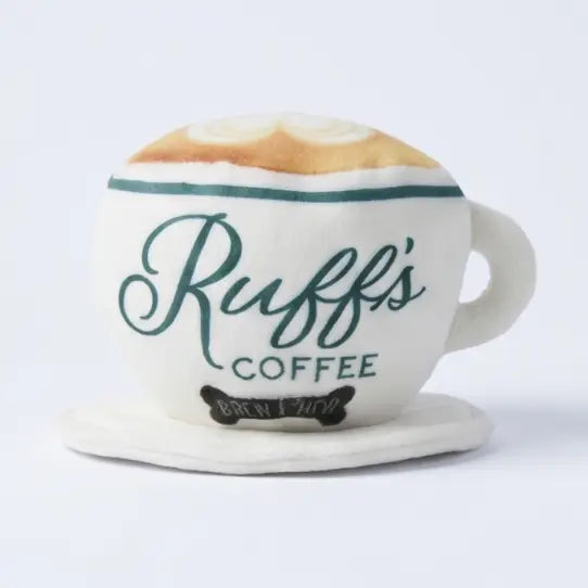 Ruff's Coffee Cup | Plush Squeaker Dog Toy