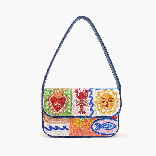Sun & Sea Beaded Shoulder Bag