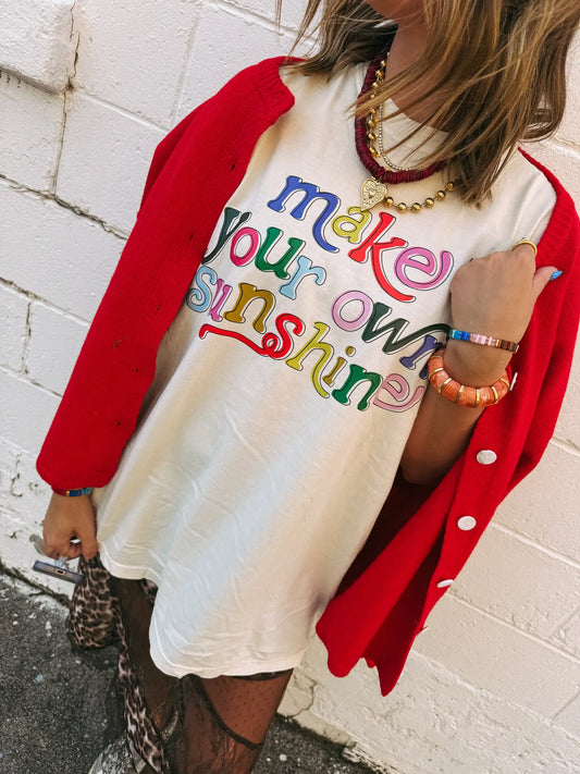 Make Your Own Sunshine Graphic Tee - Ivory / Multicolor