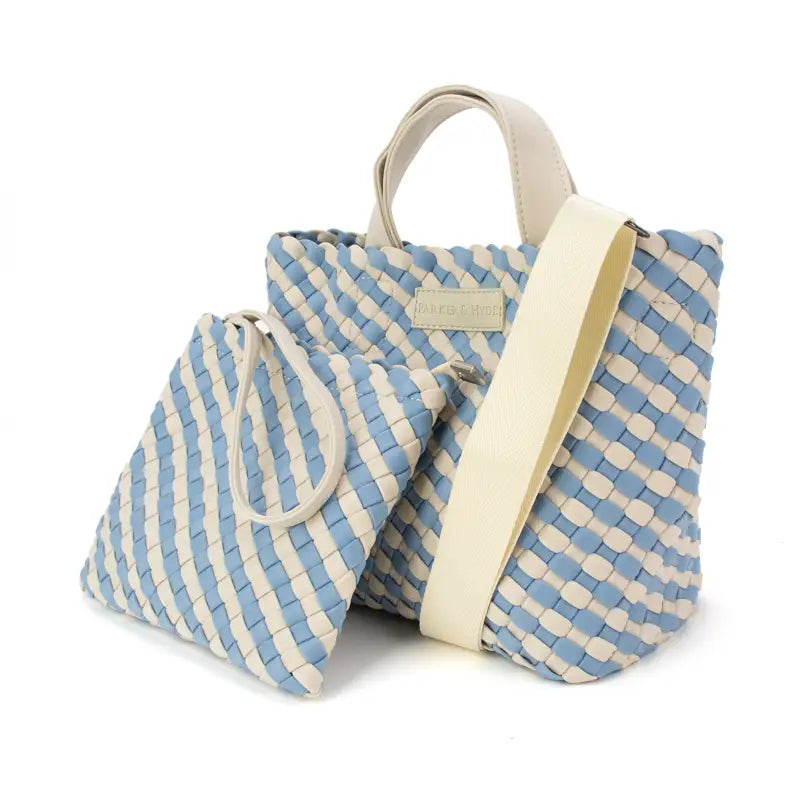 Denim Hampton Mini Woven Tote  Parker & Hyde