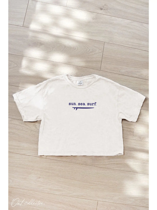 Sun Sea Surf Cropped Mineral Graphic Top