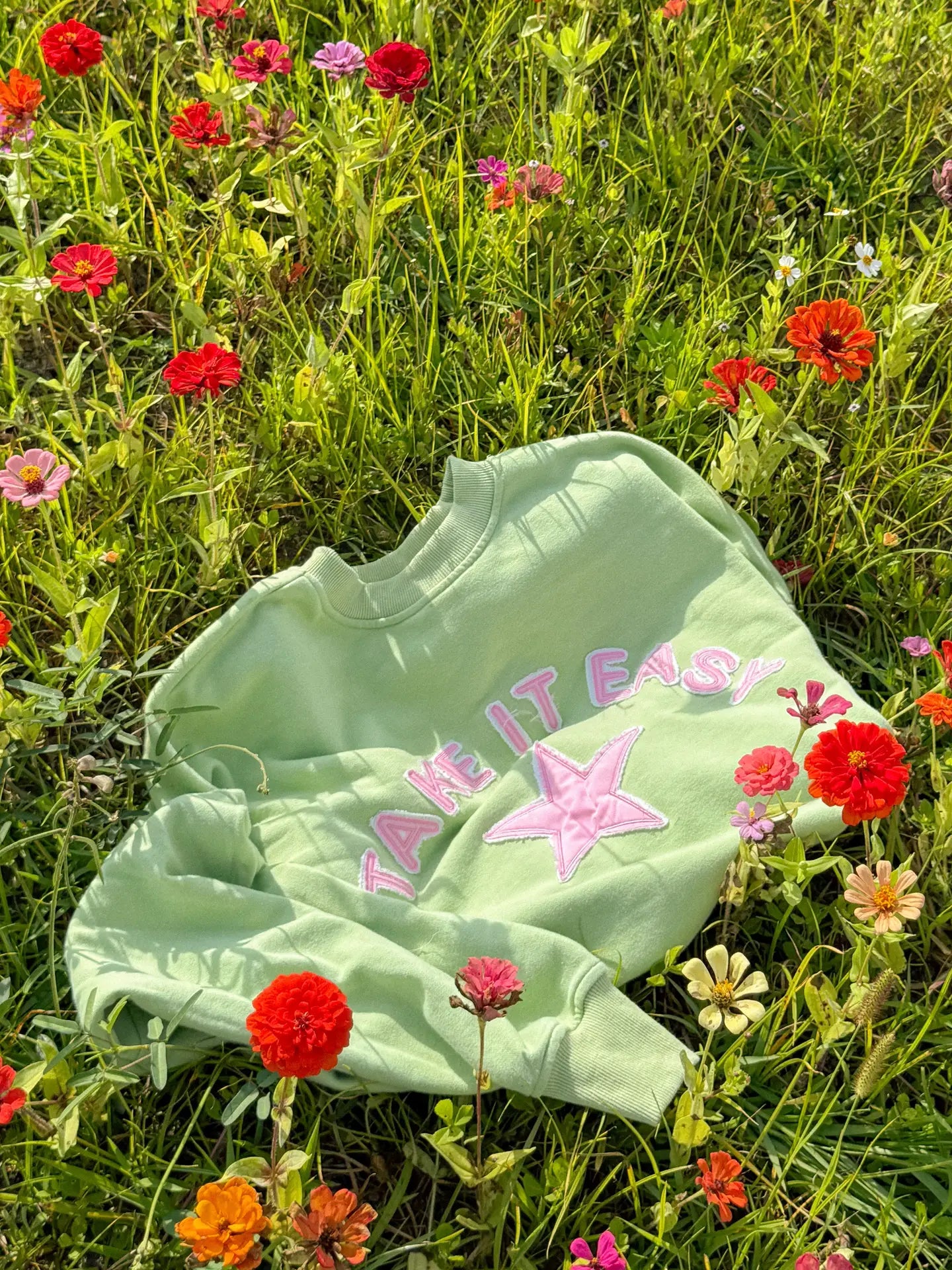 Take It Easy Boxy Crewneck - The Beach Club