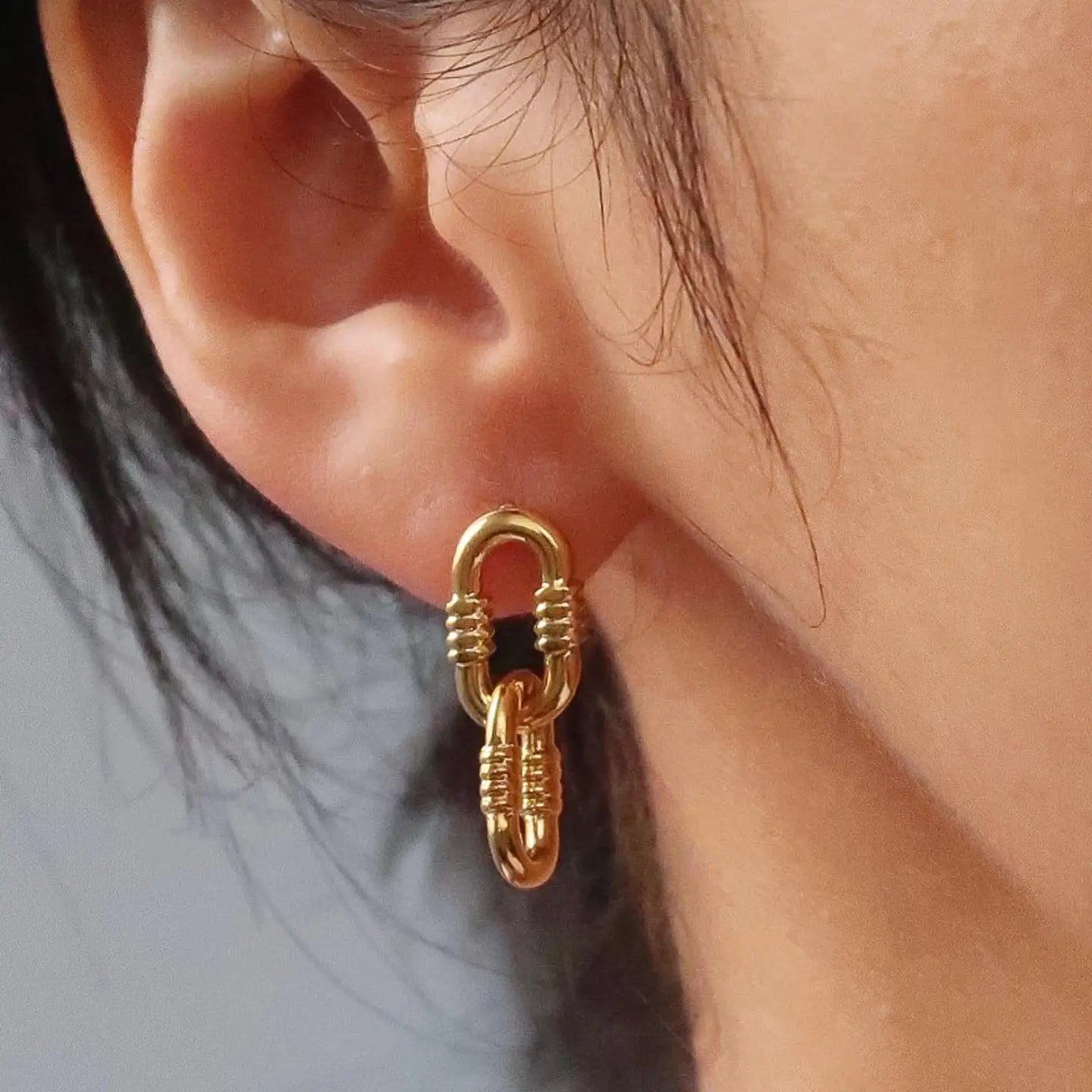Rêve 18K Gold Non-Tarnish Small Link Earrings