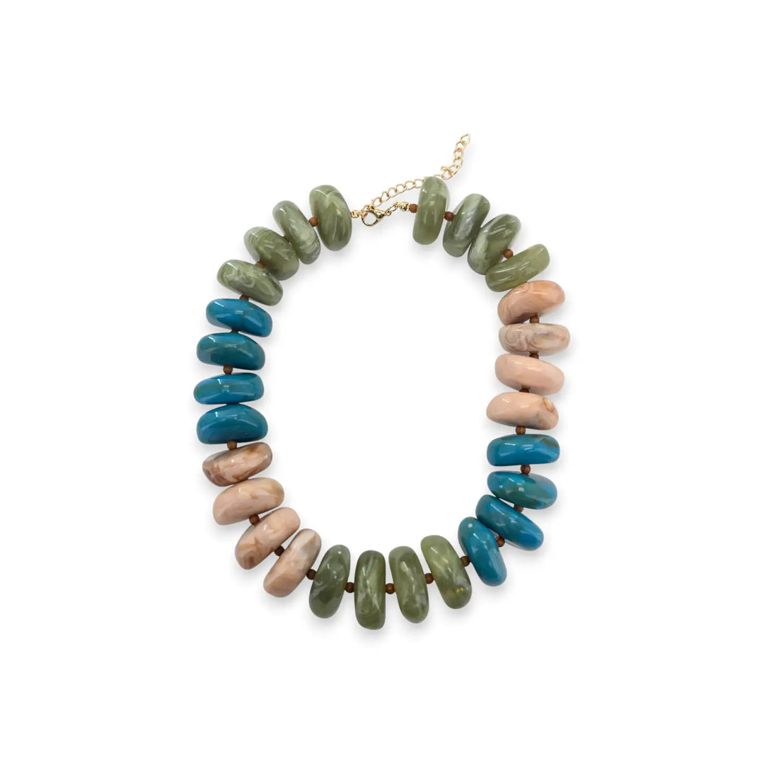 Olive Multicolor Beaded Necklace