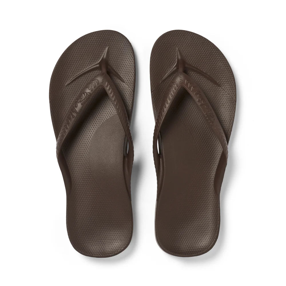 Archies Brown Arch Support Flip Flops