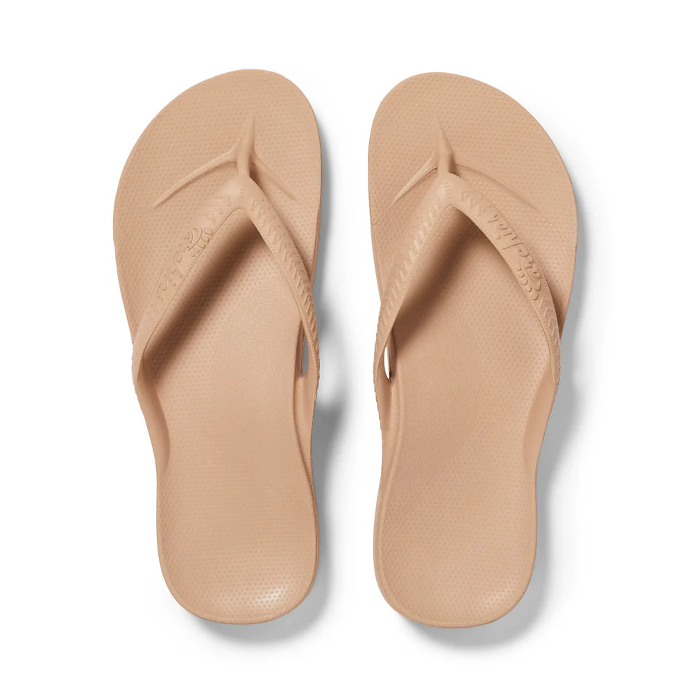 Archies Tan Arch Support Flip Flops