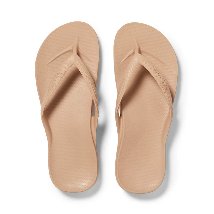 Archies Tan Arch Support Flip Flops