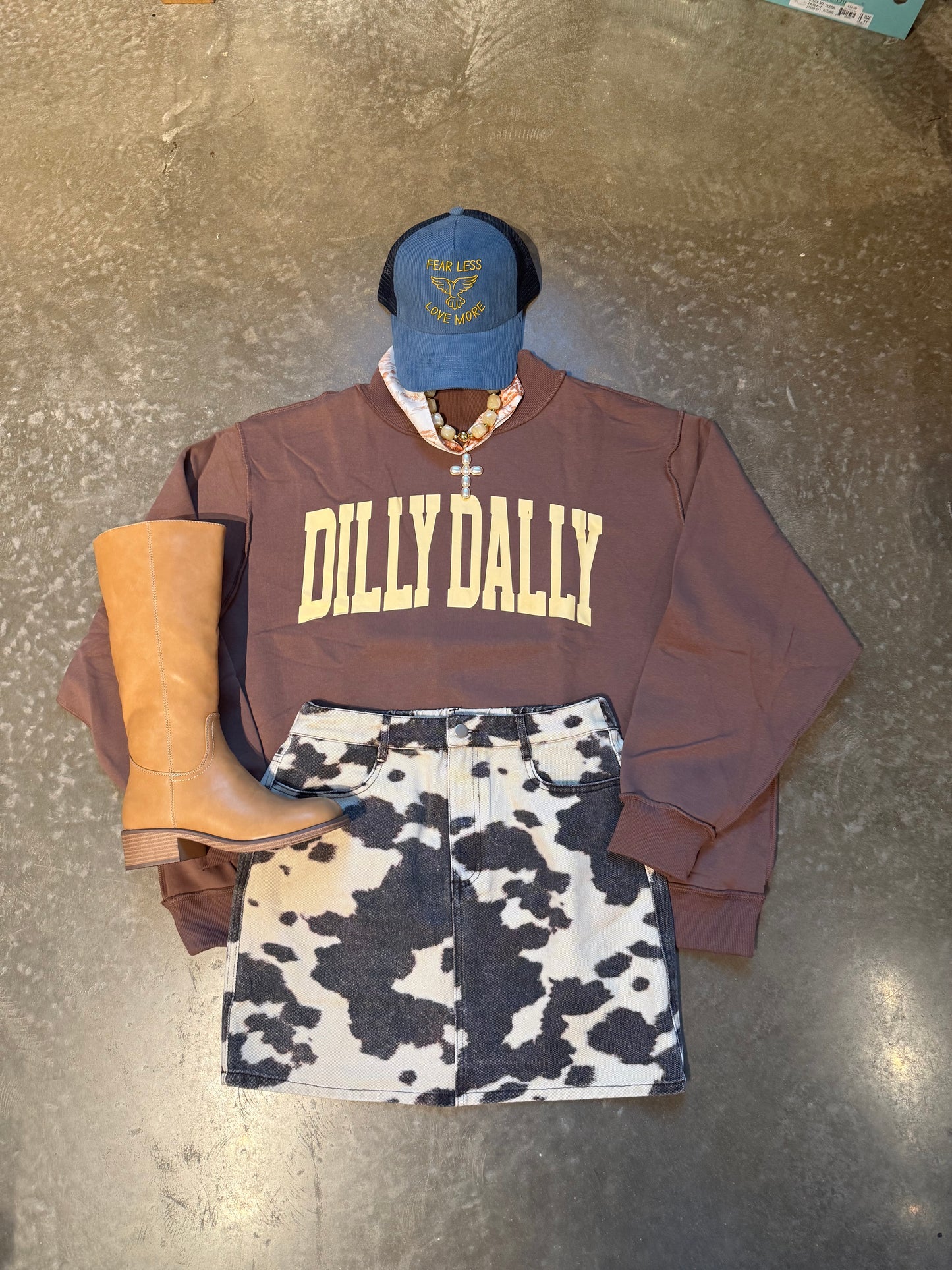 DILLYDALLY 'dilly Dally' Mockneck Sweatshirt