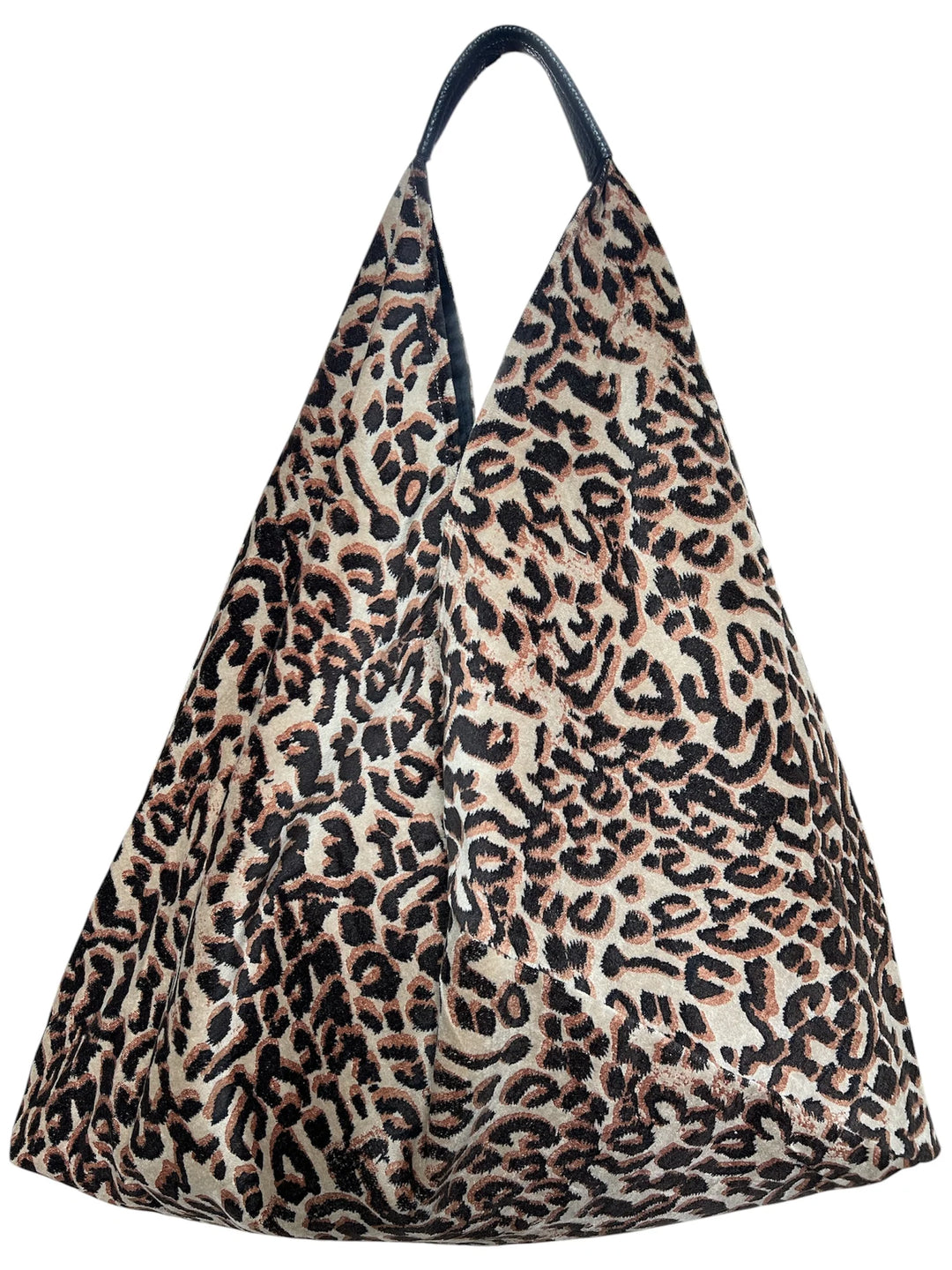Leopard Velvet Slouchy Oversized Tote Boho Bag