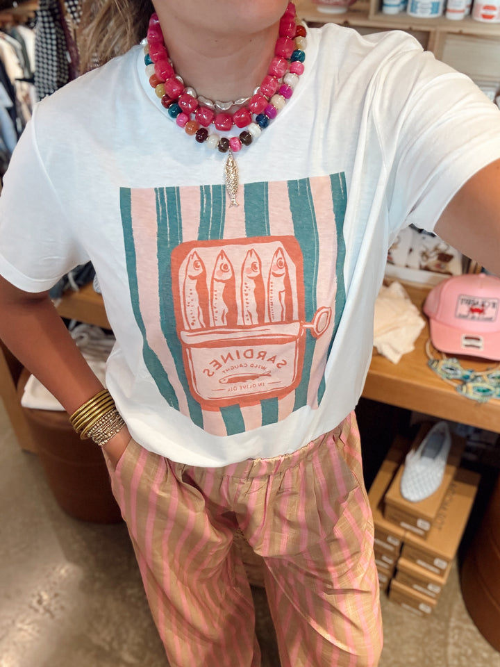 Stripe Sardines Graphic Tee | Summer Tee