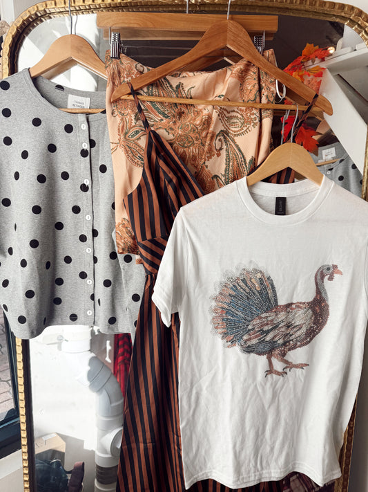 Faux Bedazzled Turkey Tee