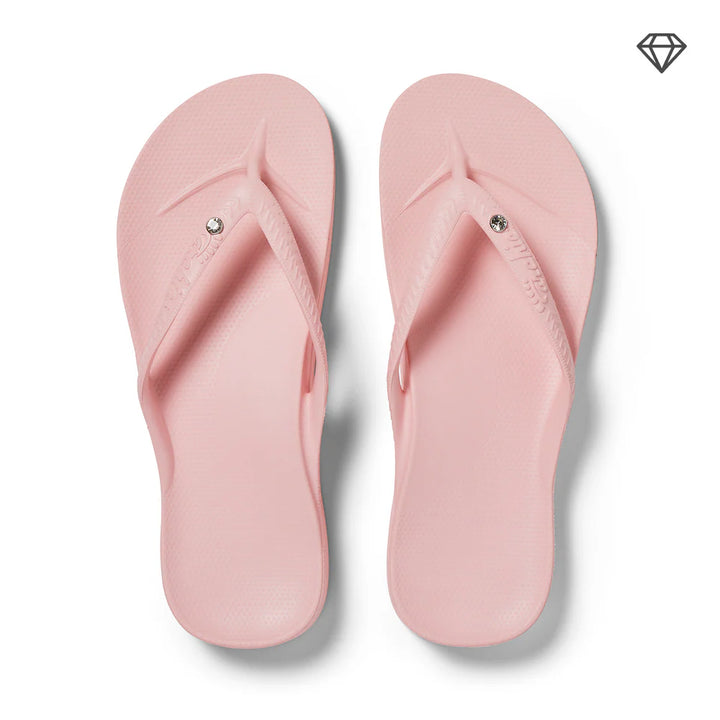 Archies Crystal Pink Arch Support Flip Flops