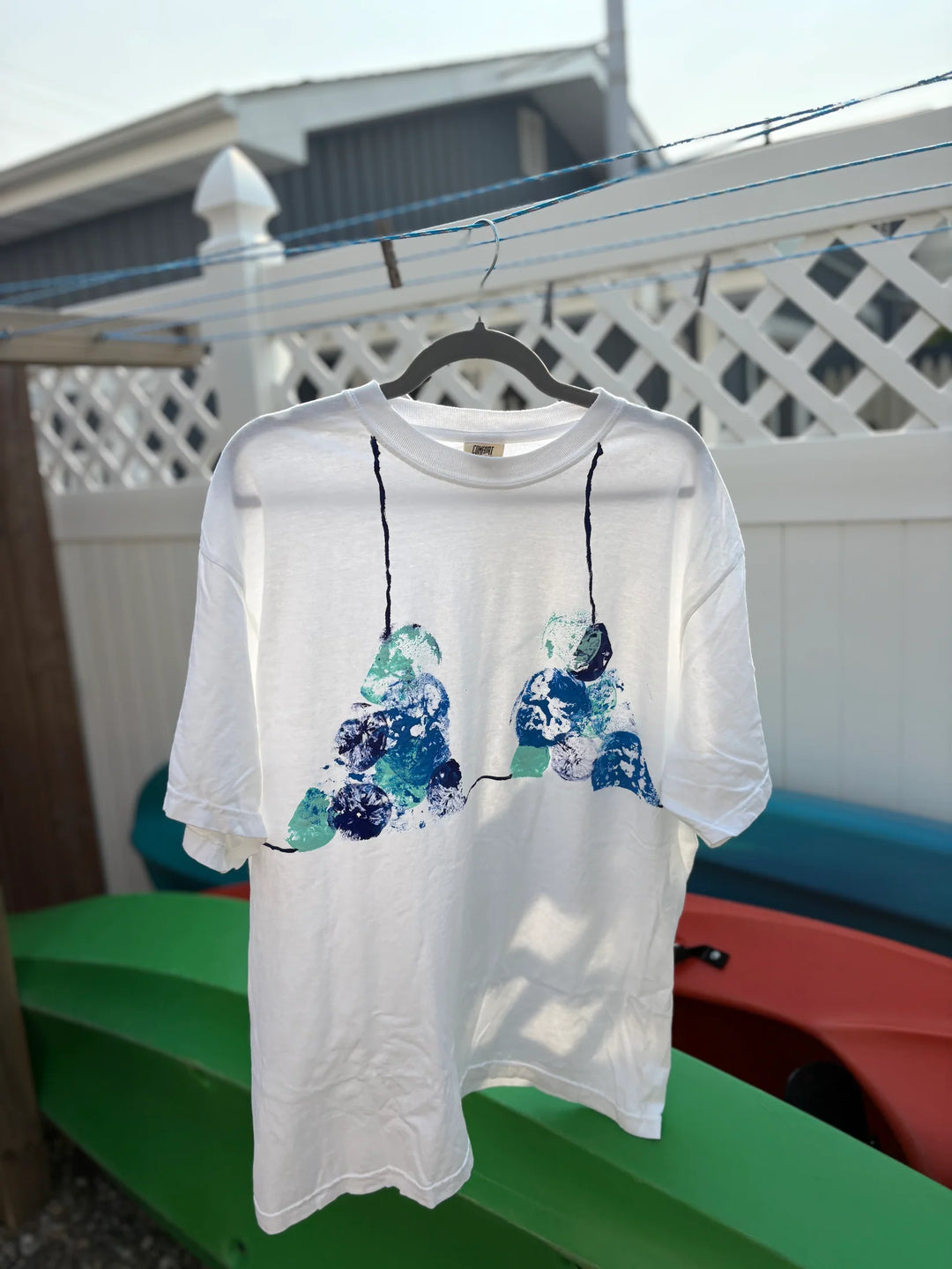 Blue Hand-painted Bikini Tee