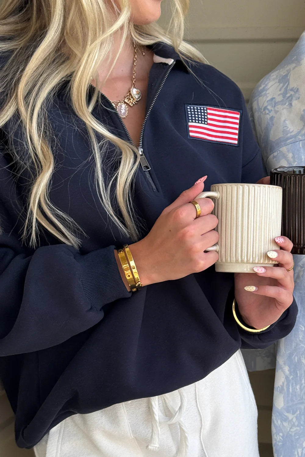 Navy Flag Zip Up - Happy Camp3r