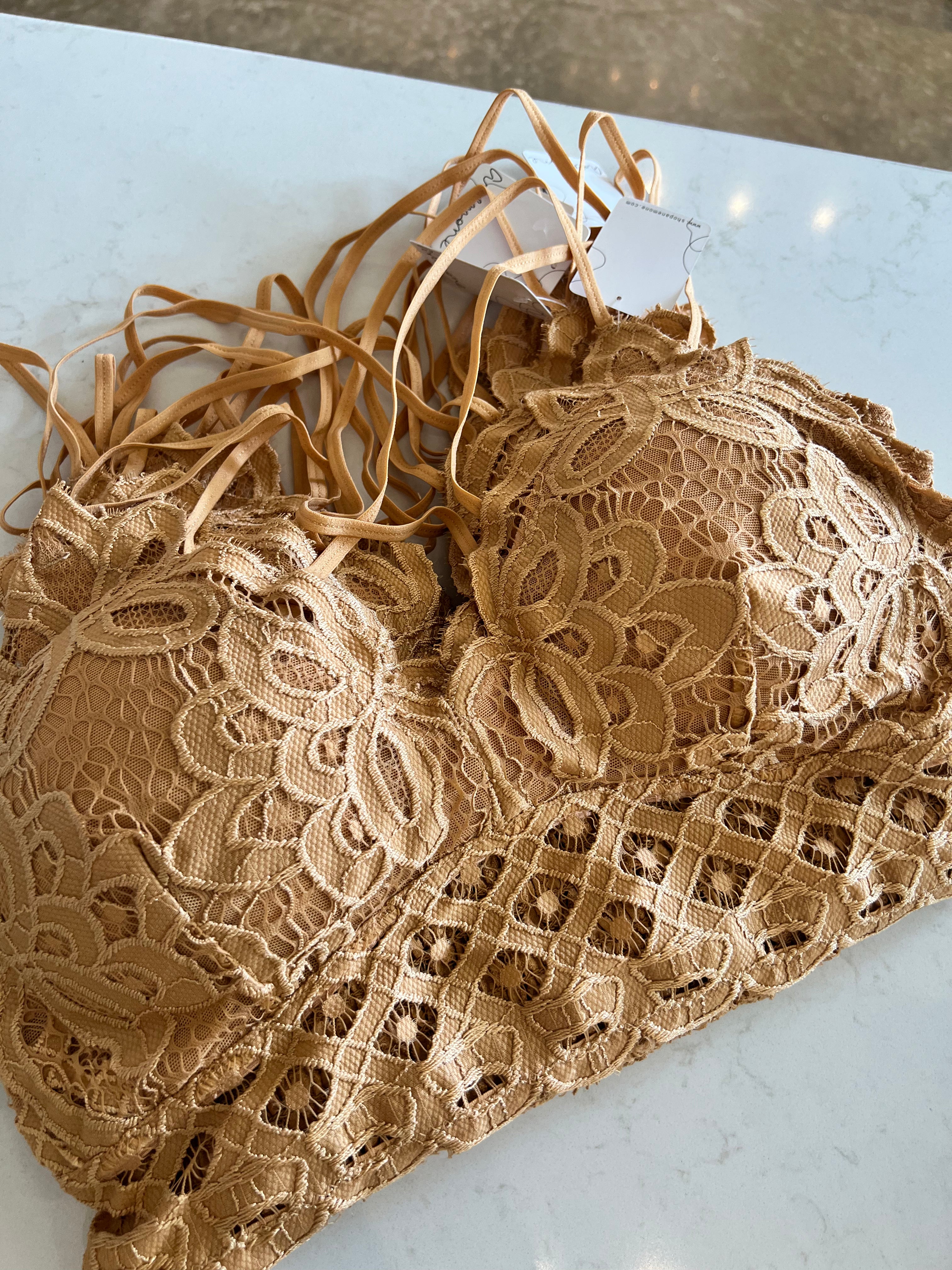 Tan Lace Bralette