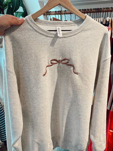 Embroidered Bow Sweatshirt