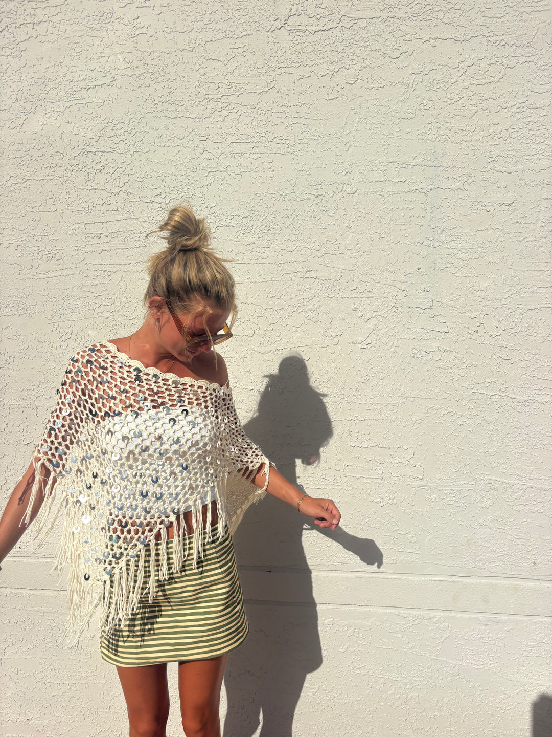 Sparkle Fringe Poncho