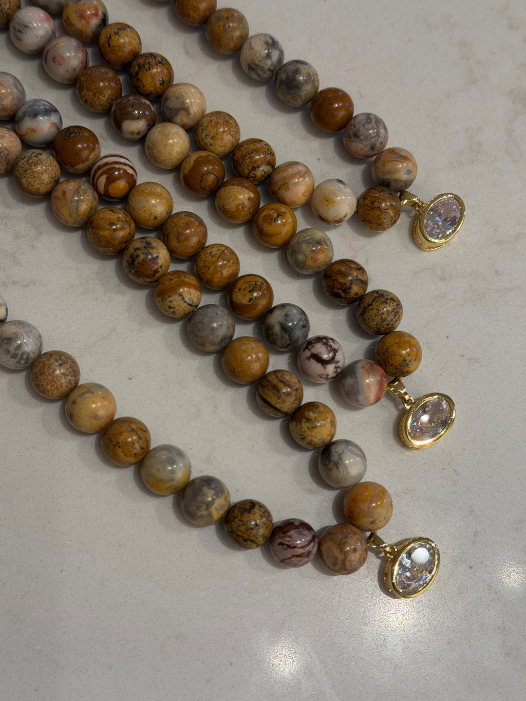 Brownstone Beaded Necklace