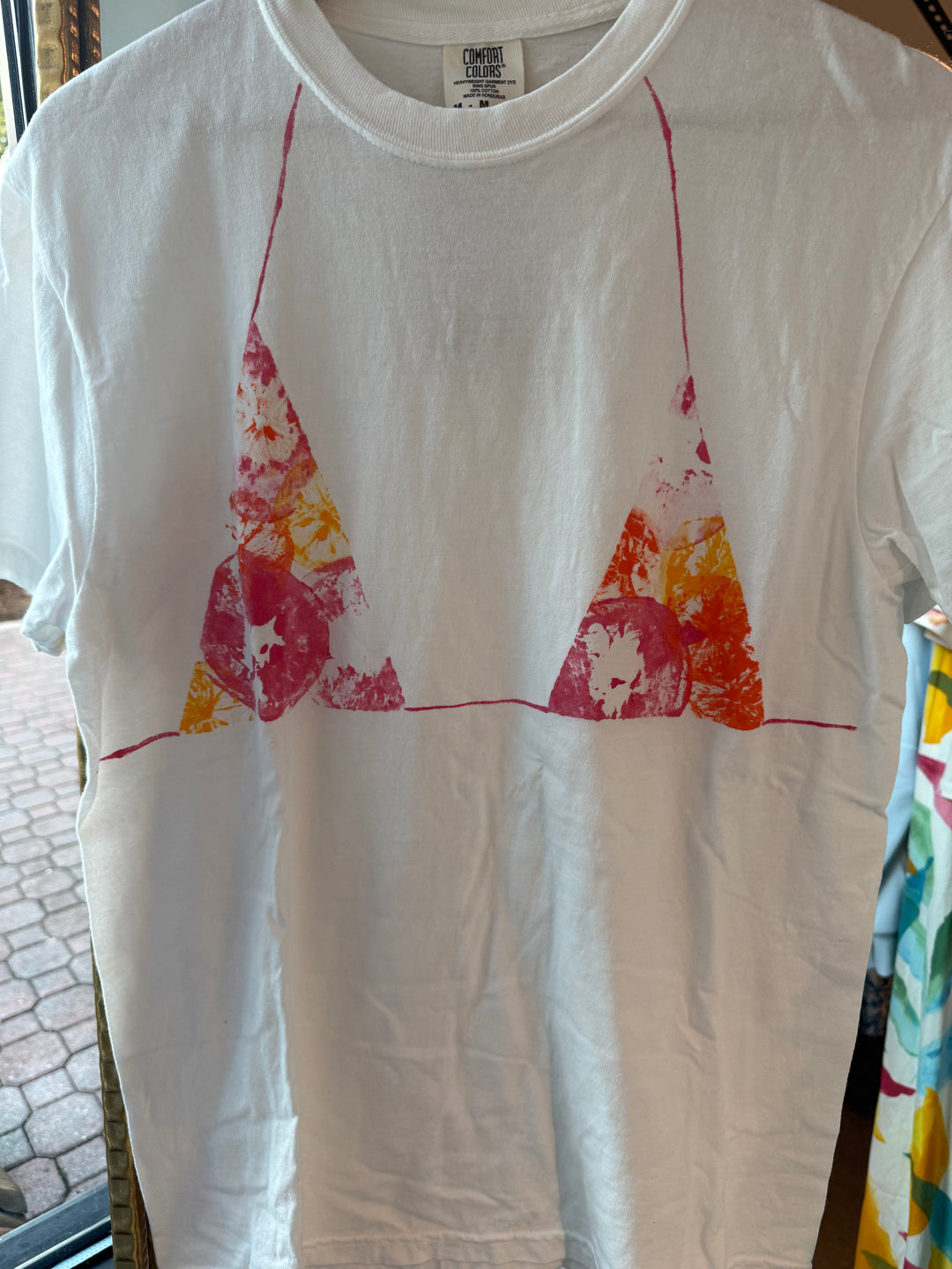 Pink/Orange Hand-painted Bikini Tee