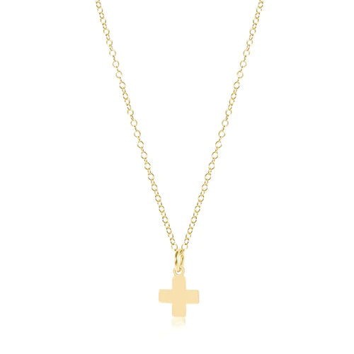 16” Necklace Gold - Signature Cross Gold Charm eNewton