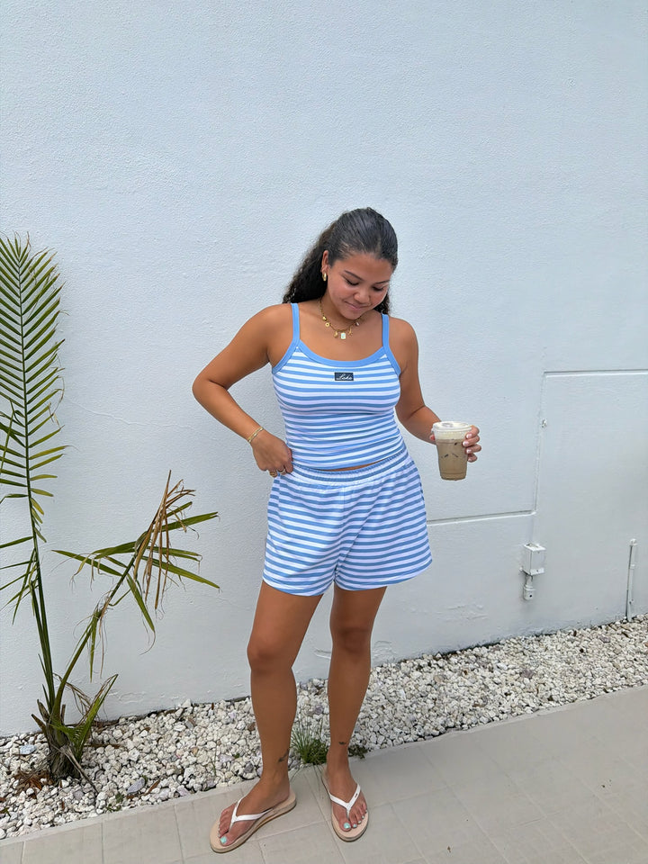 Lake Mode Patch Striped Essential Tank Top