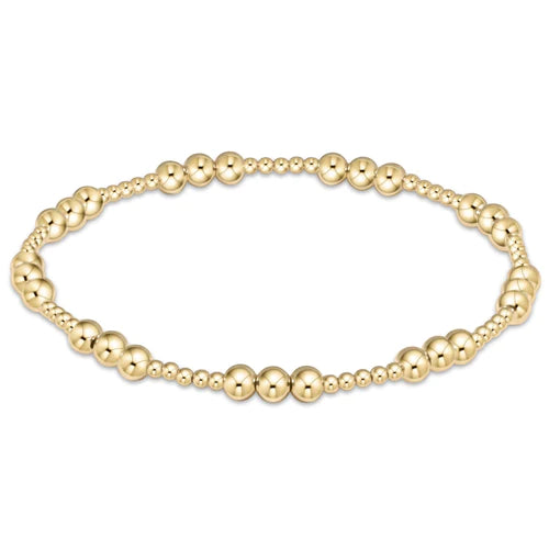 Classic Joy Pattern 4mm Bead Bracelet - Gold enewton