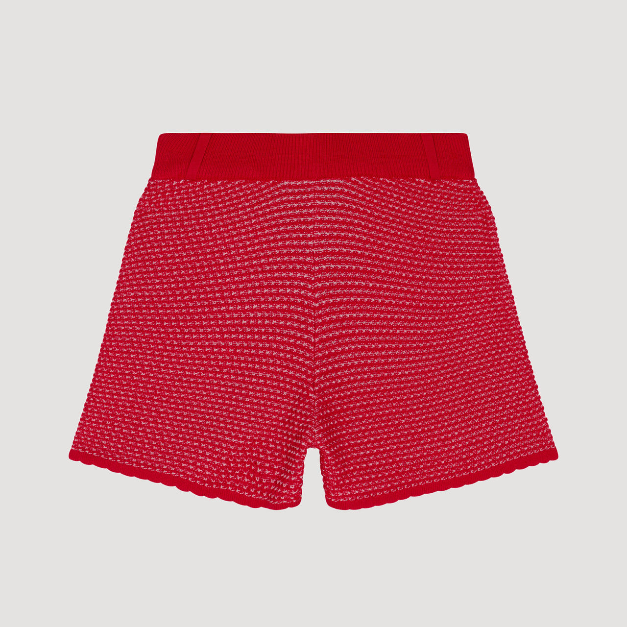 Red Scalloped Shorts Ell & Emm