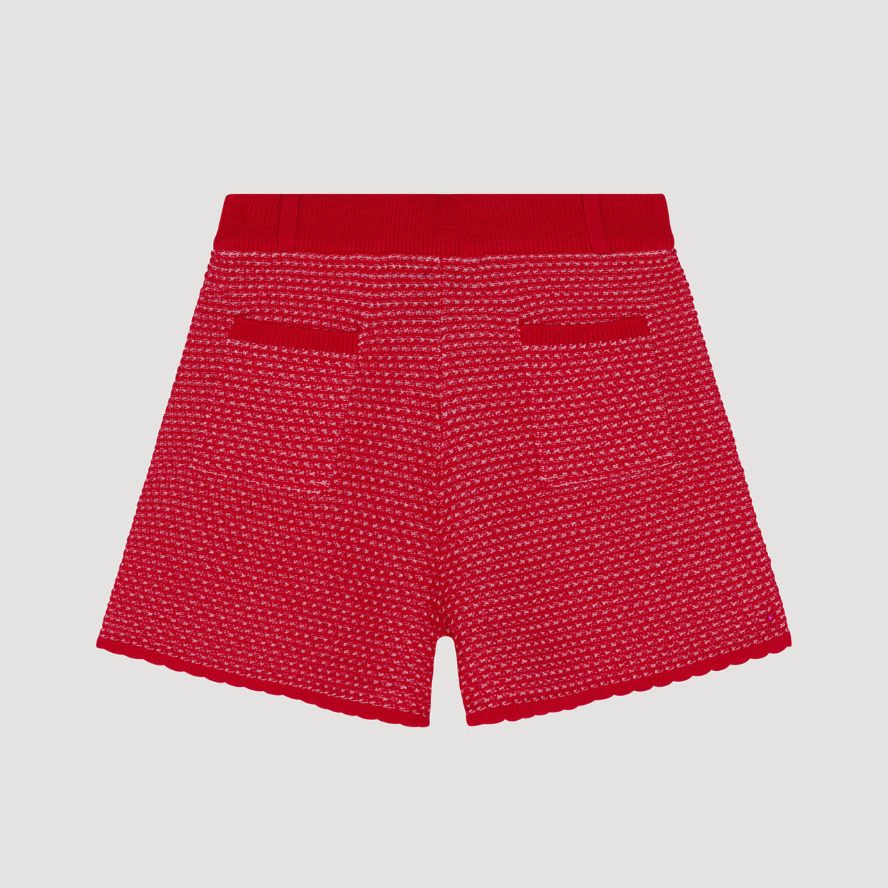 Red Scalloped Shorts Ell & Emm