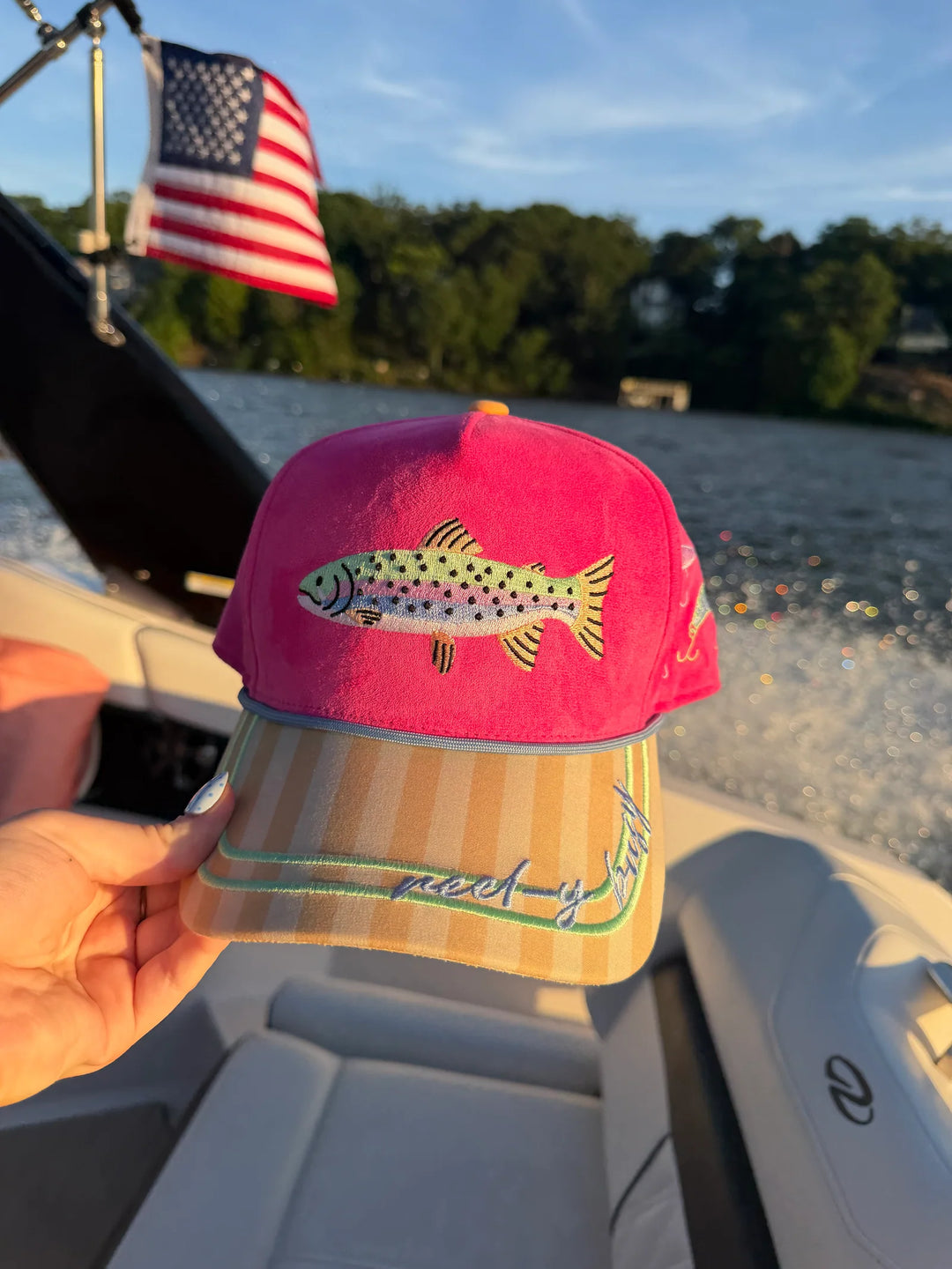 Reel-y Busy Fish Embroidered Hat