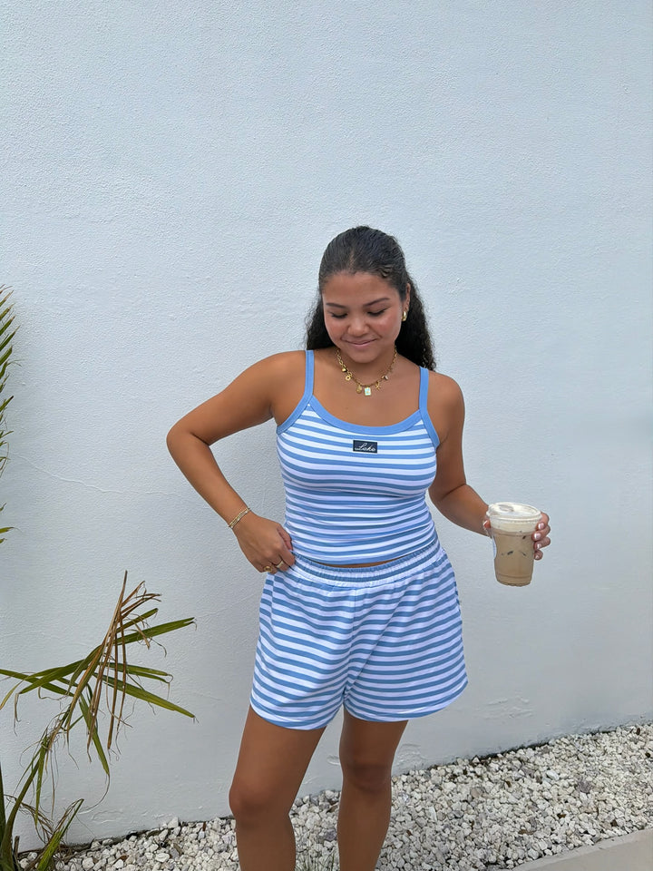 Lake Mode Patch Striped Essential Tank Top