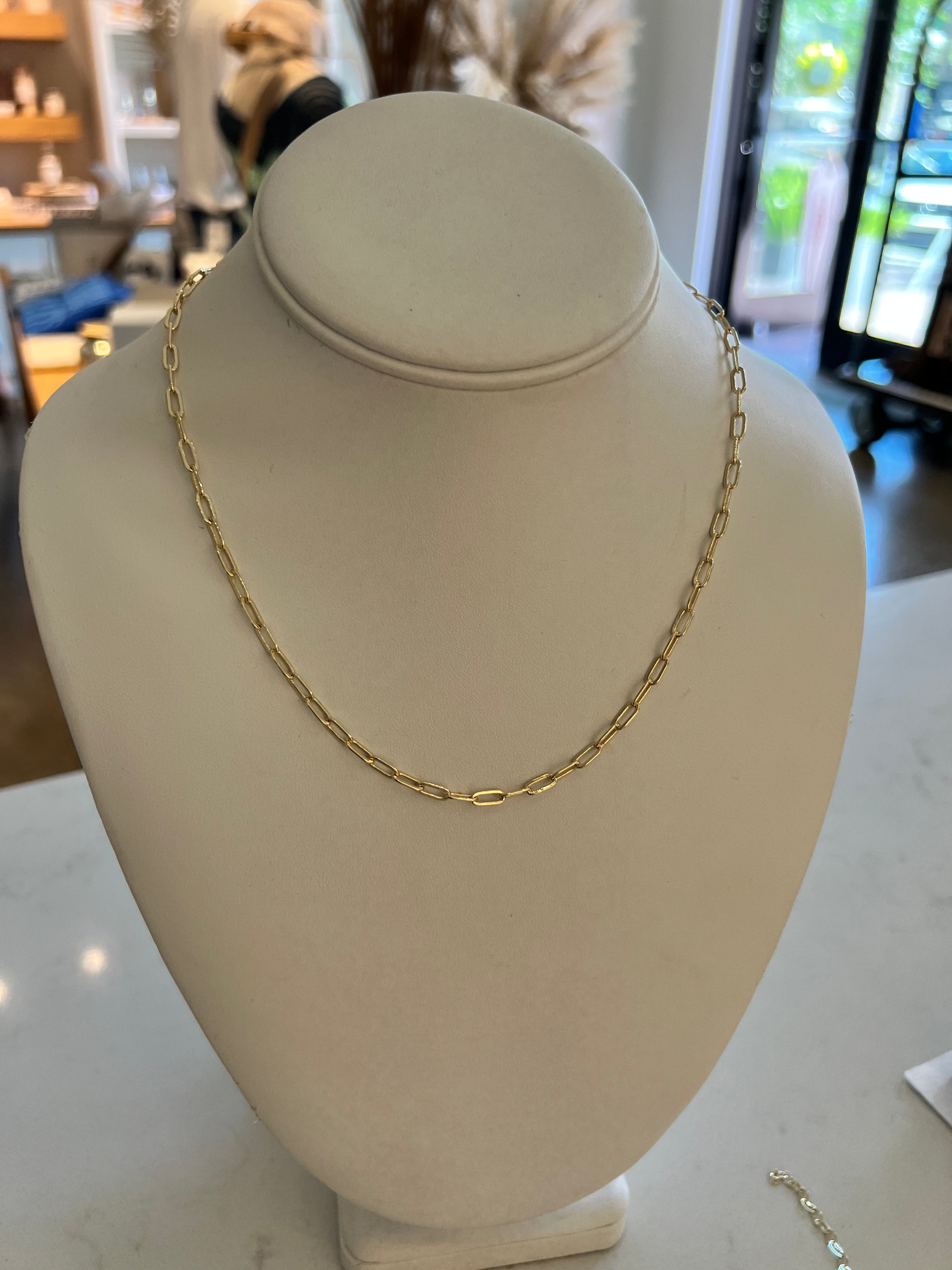 18K Gold Filled Short Link Paperclip Necklace