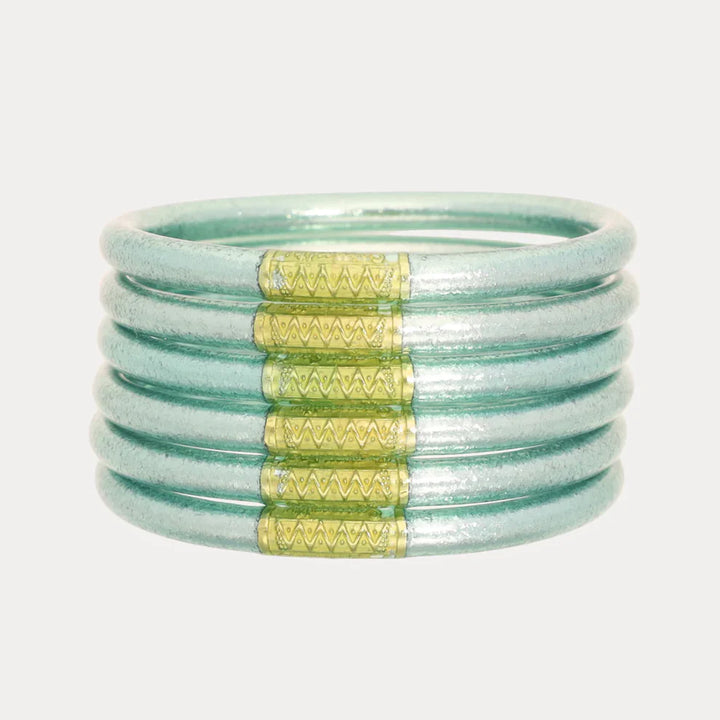 Mint All Weather Bangles® (Set of 6) - Serenity Prayer MEDIUM