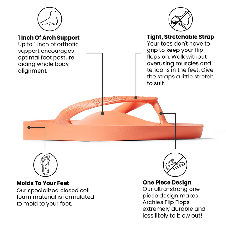 Archies Peach Arch Support Flip Flops