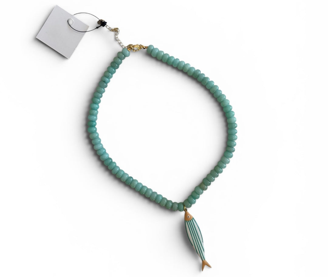 Striped Fish Beaded Necklace