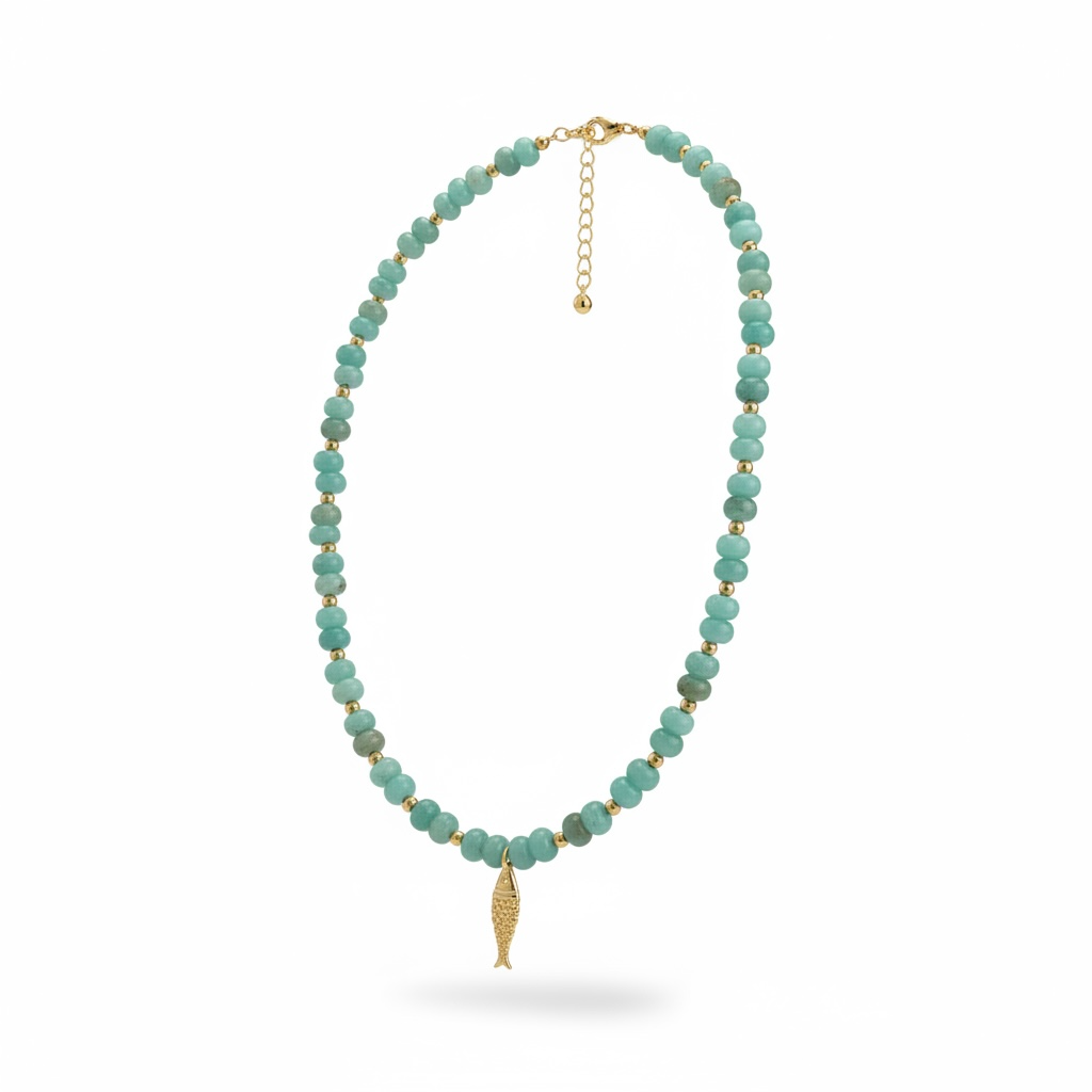 Seaside Beaded Fish Necklace