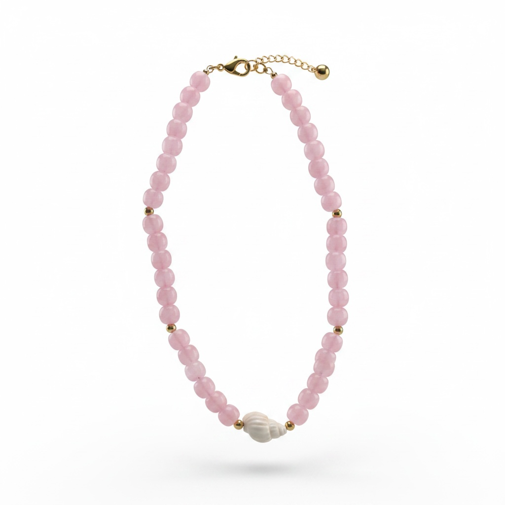 Pink Seashell Beaded Necklace